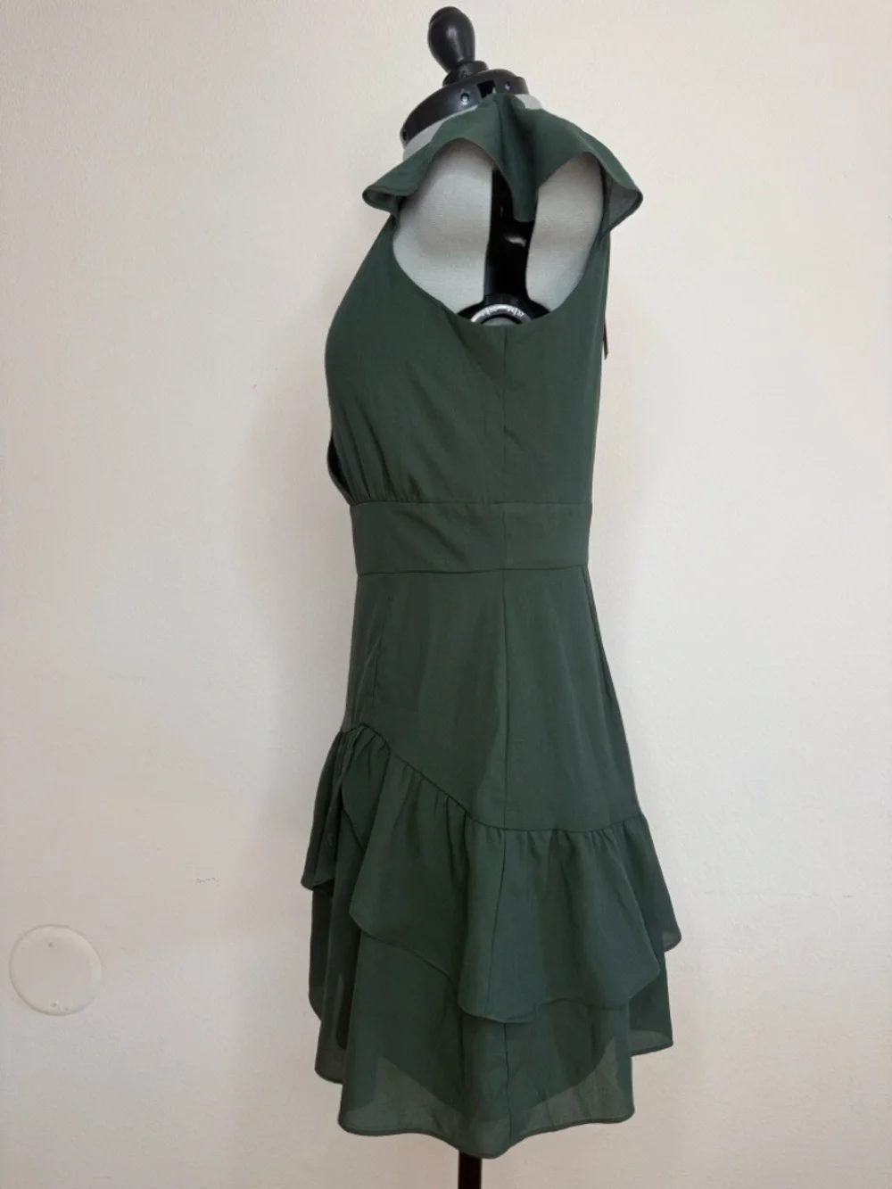 Parker Cacti Ruffle Wrap Mini Dress Flutter Sleeve Silk Blend S NWT - Picture 8 of 13